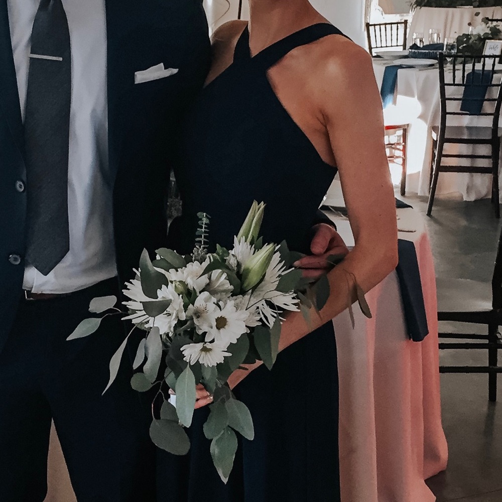 ASOS navy bridesmaid dress